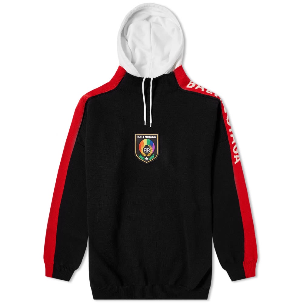 Balenciaga Knitted Crest Logo Hoody - 1