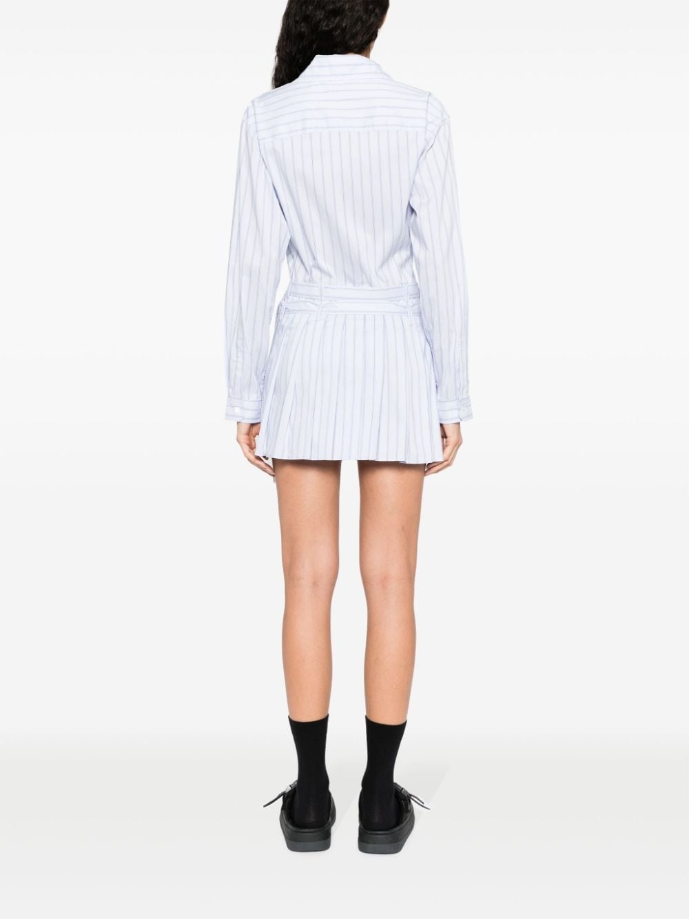 striped cotton-blend shirtdress - 4
