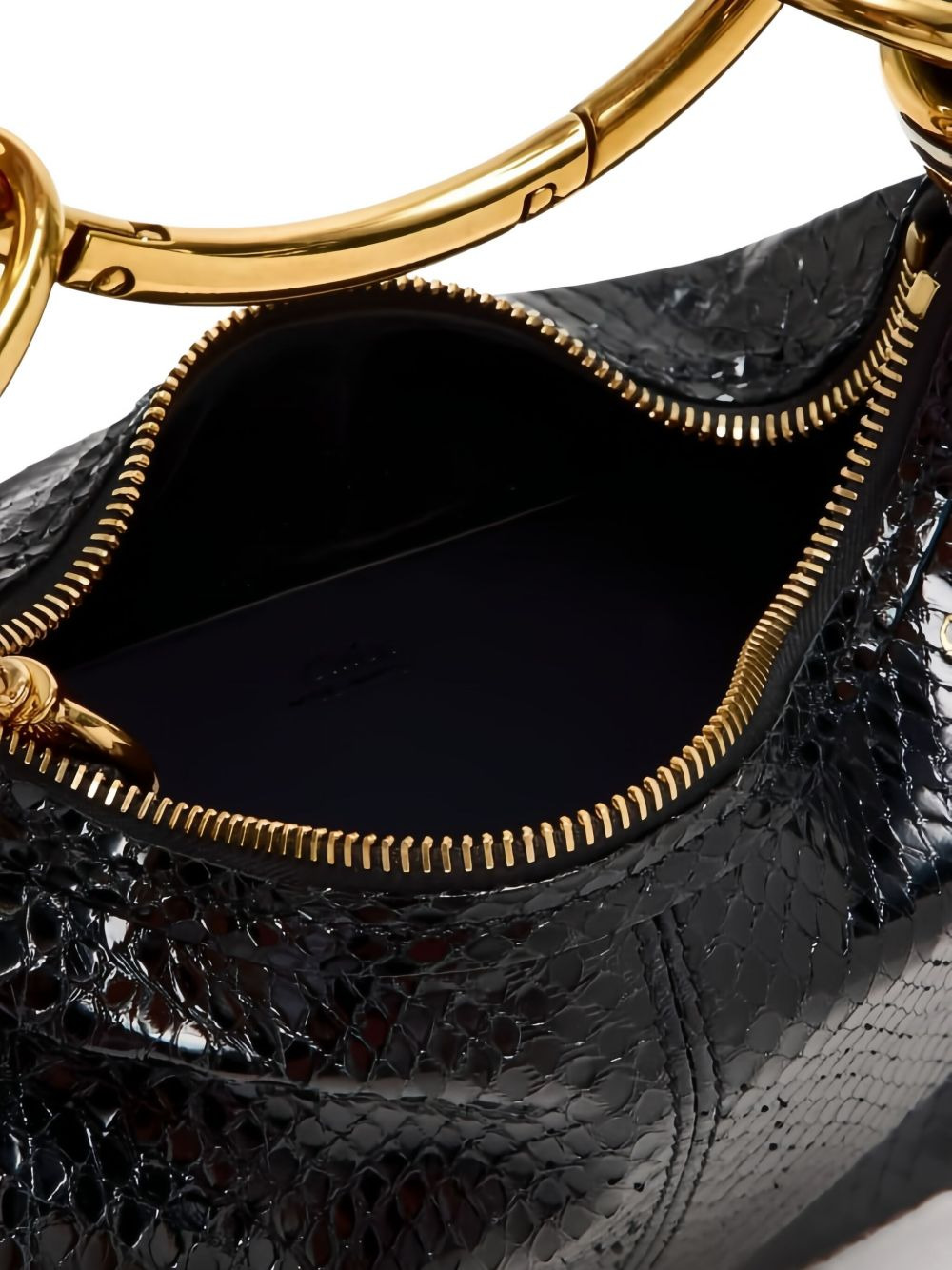 ring-top puff-faced leather shoulder bag - 3