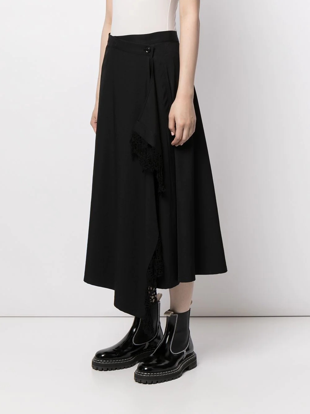 drape detail flared skirt - 3