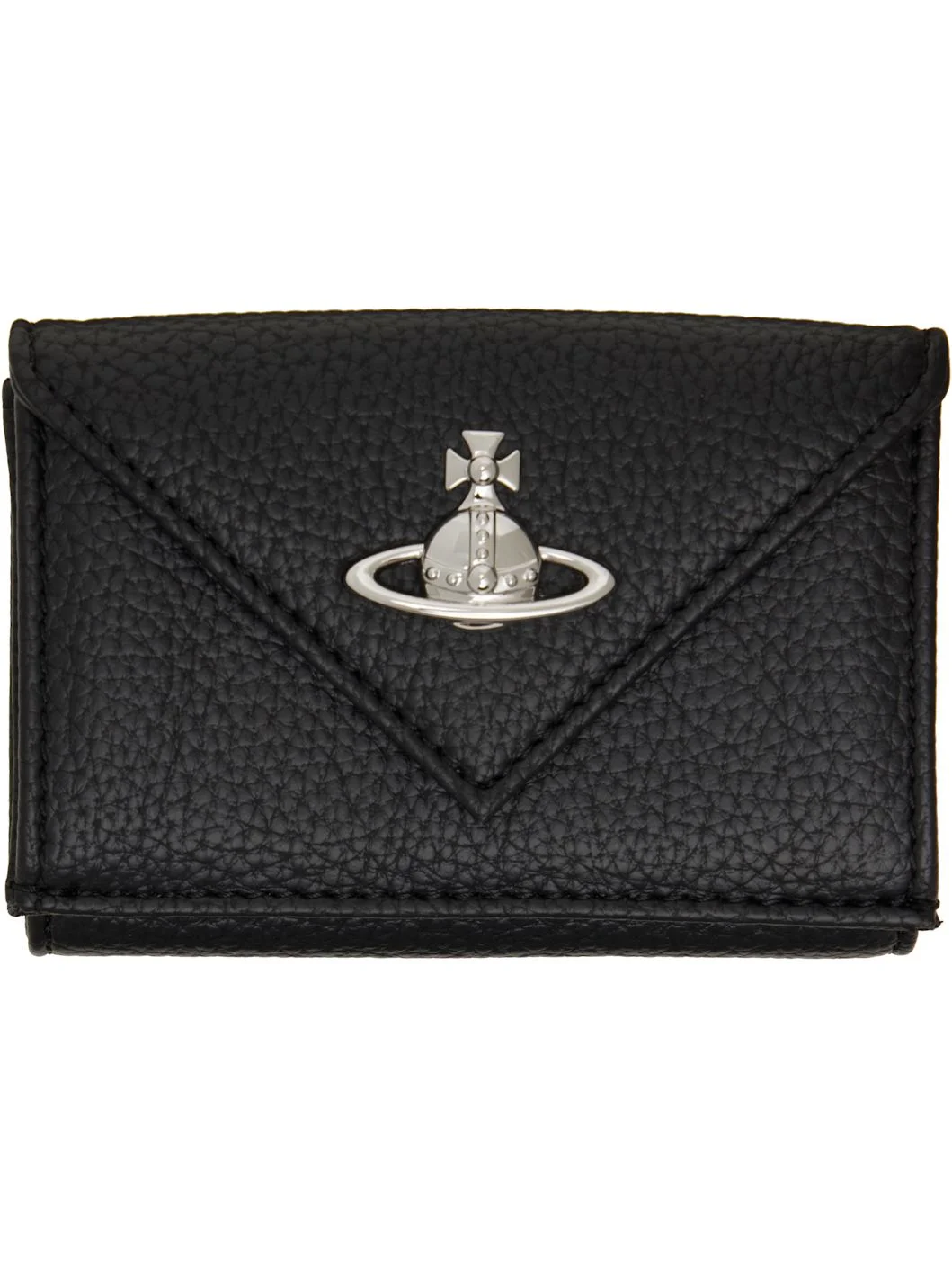Black Envelope Billfold Faux-Leather Wallet - 1