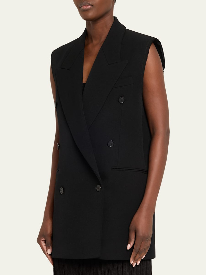 Double-Breasted Wool Gabardine Vest 4