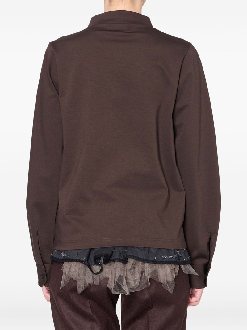 Kolor pearl-embellished high-neck top outlook