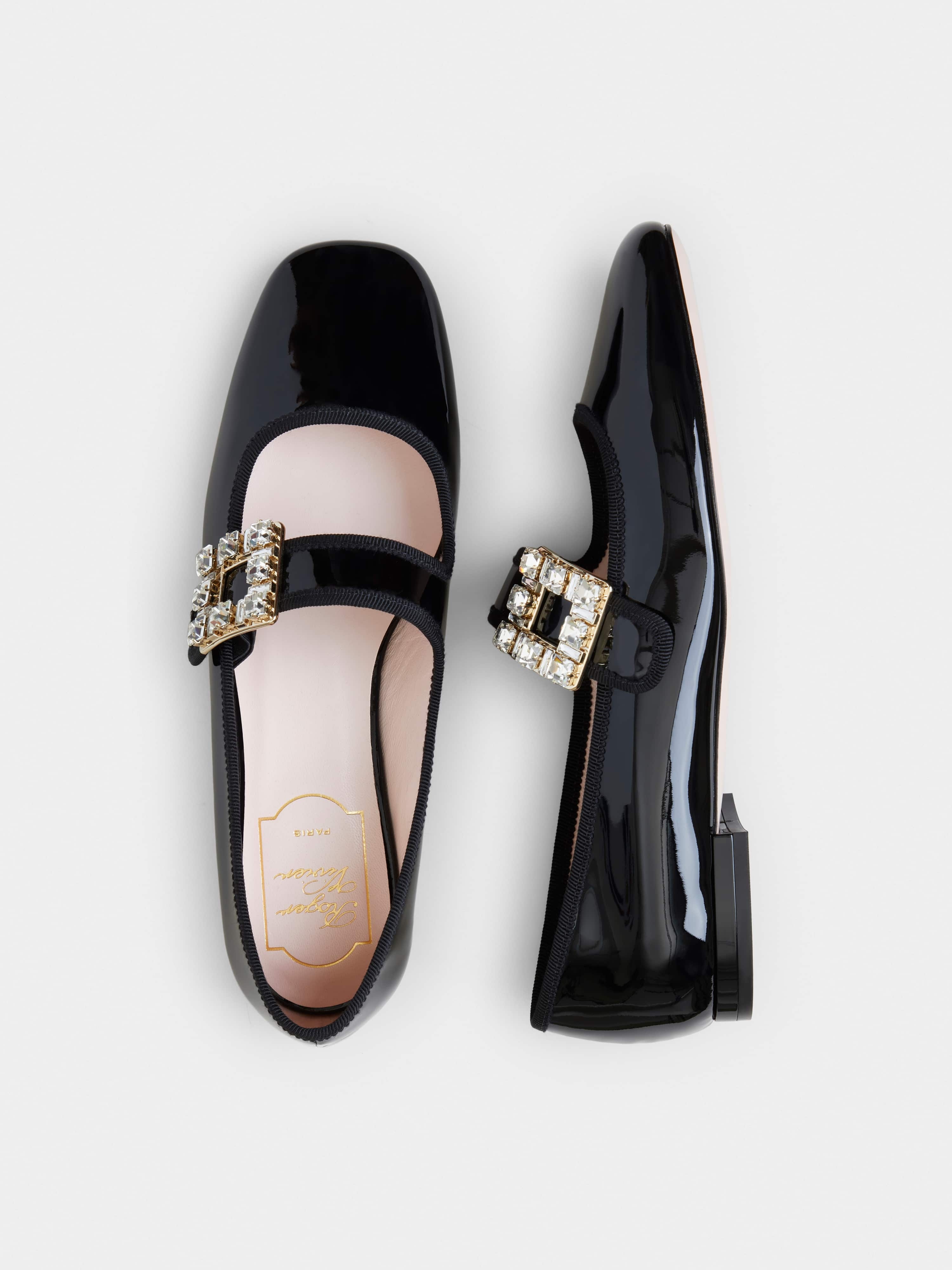Très Vivier Strass Buckle Babies Ballerinas in Patent Leather - 4