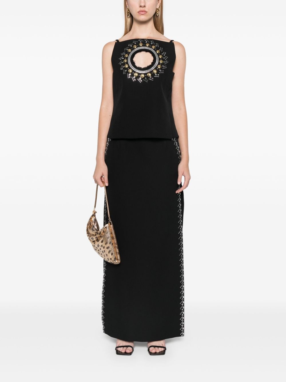 rhinestone-embellished maxi skirt - 2