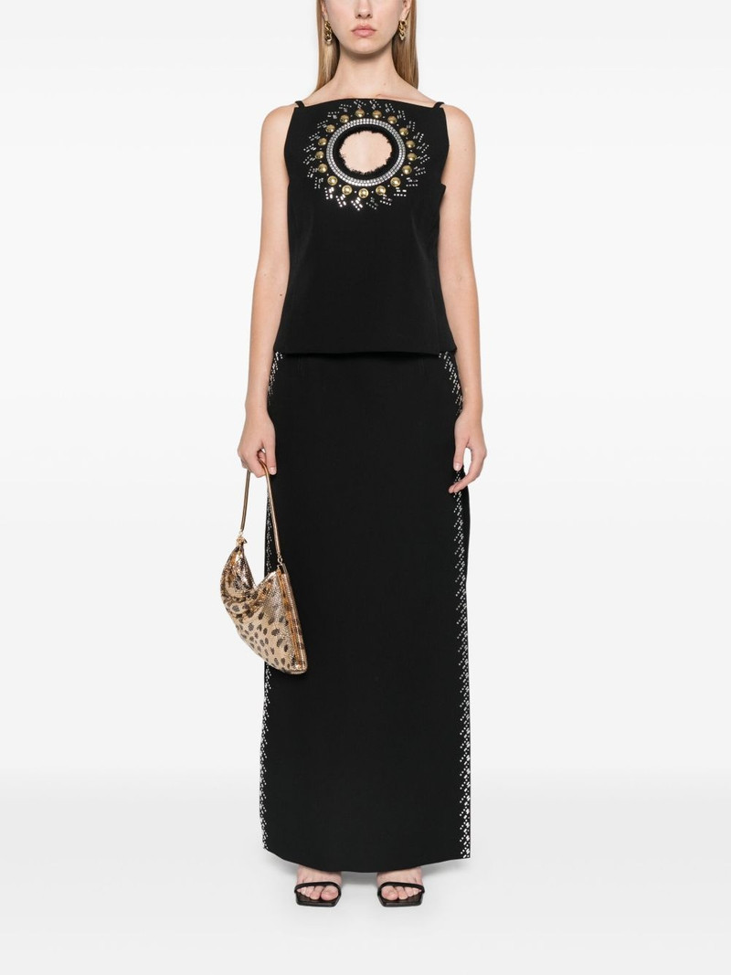 rabanne rhinestone-embellished maxi skirt outlook