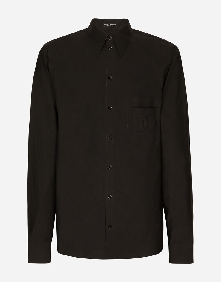 Cotton Martini-fit shirt with heat-sealed DG detail - 1