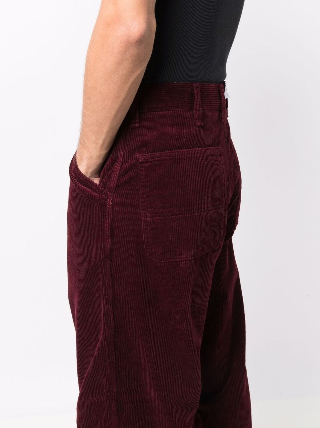 Simple corduroy straight-leg trousers - 5