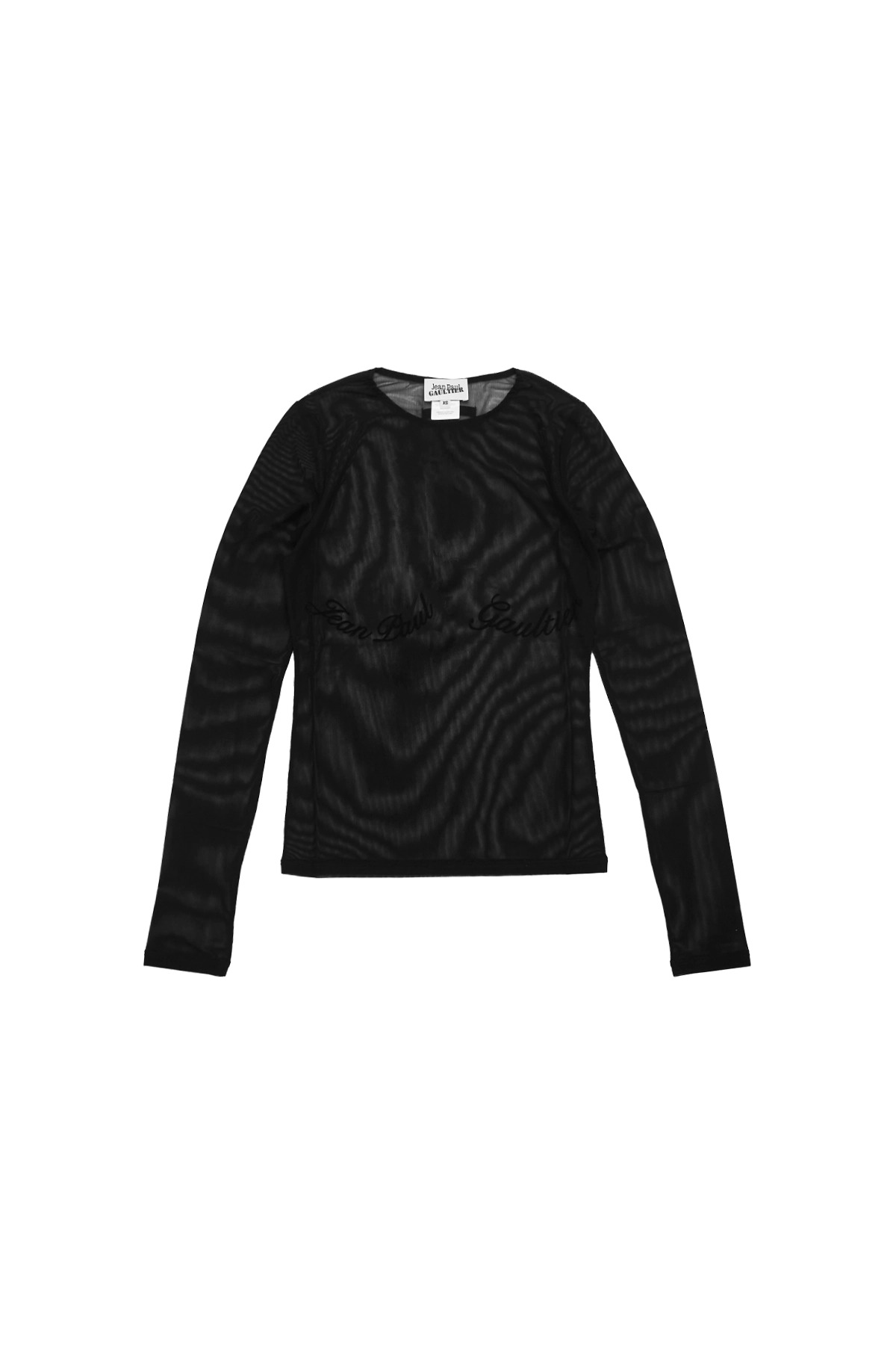 Jean Paul Gaultier Mesh Body-Con Top With Velvet Flocked Logo - 1