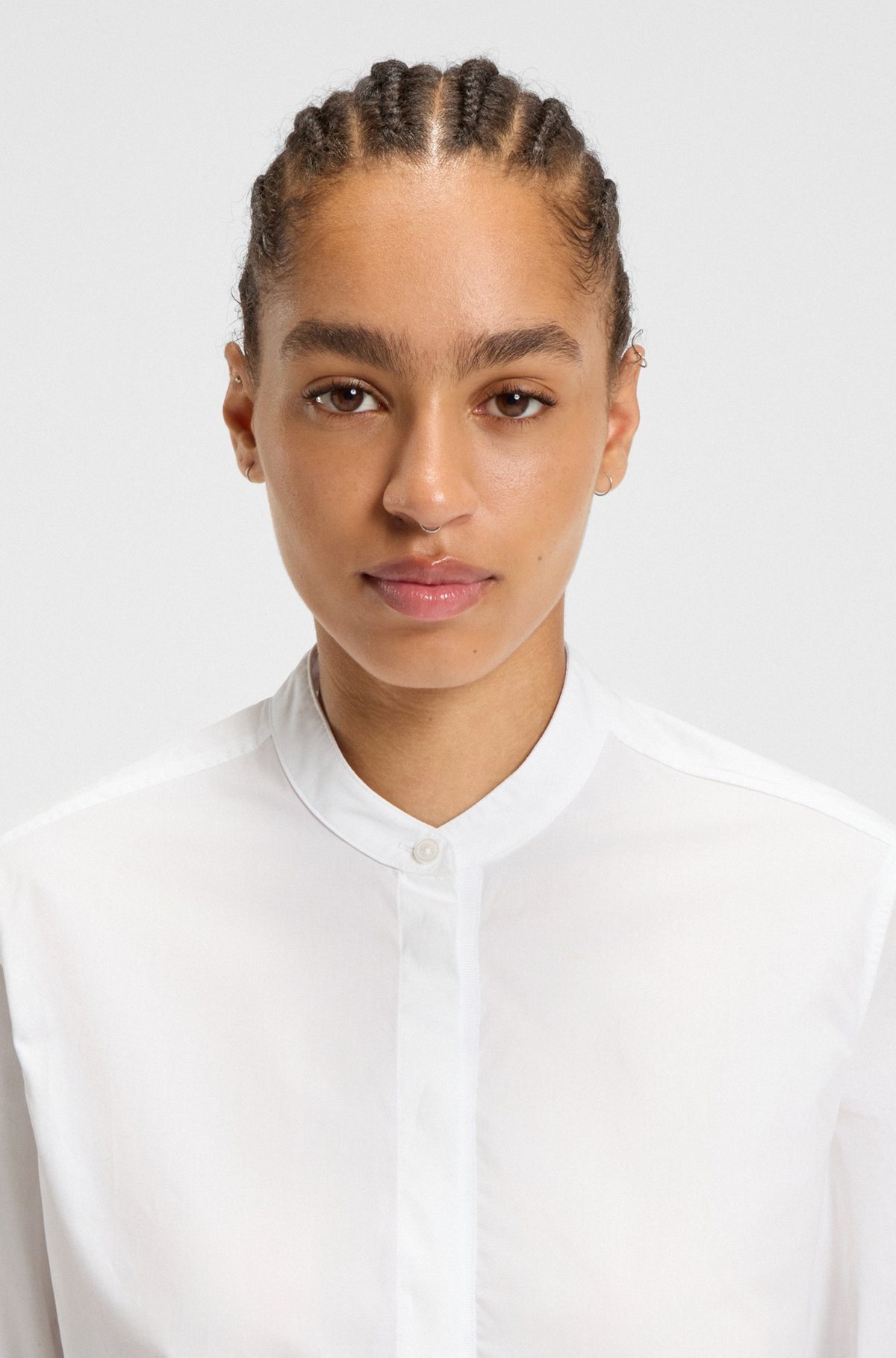 REGULAR-FIT BLOUSE IN COTTON POPLIN WITH CONCEALED PLACKET - 4