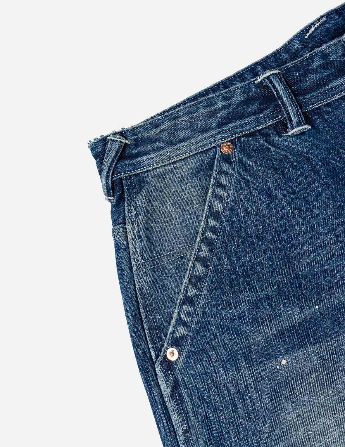 Washed and Distressed Daicock Print Relax Fit Jeans - 10