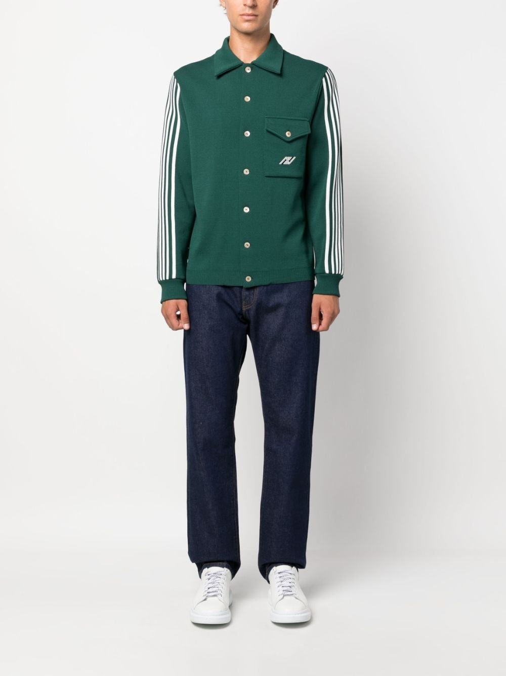 logo-embroidered shirt jacket - 2