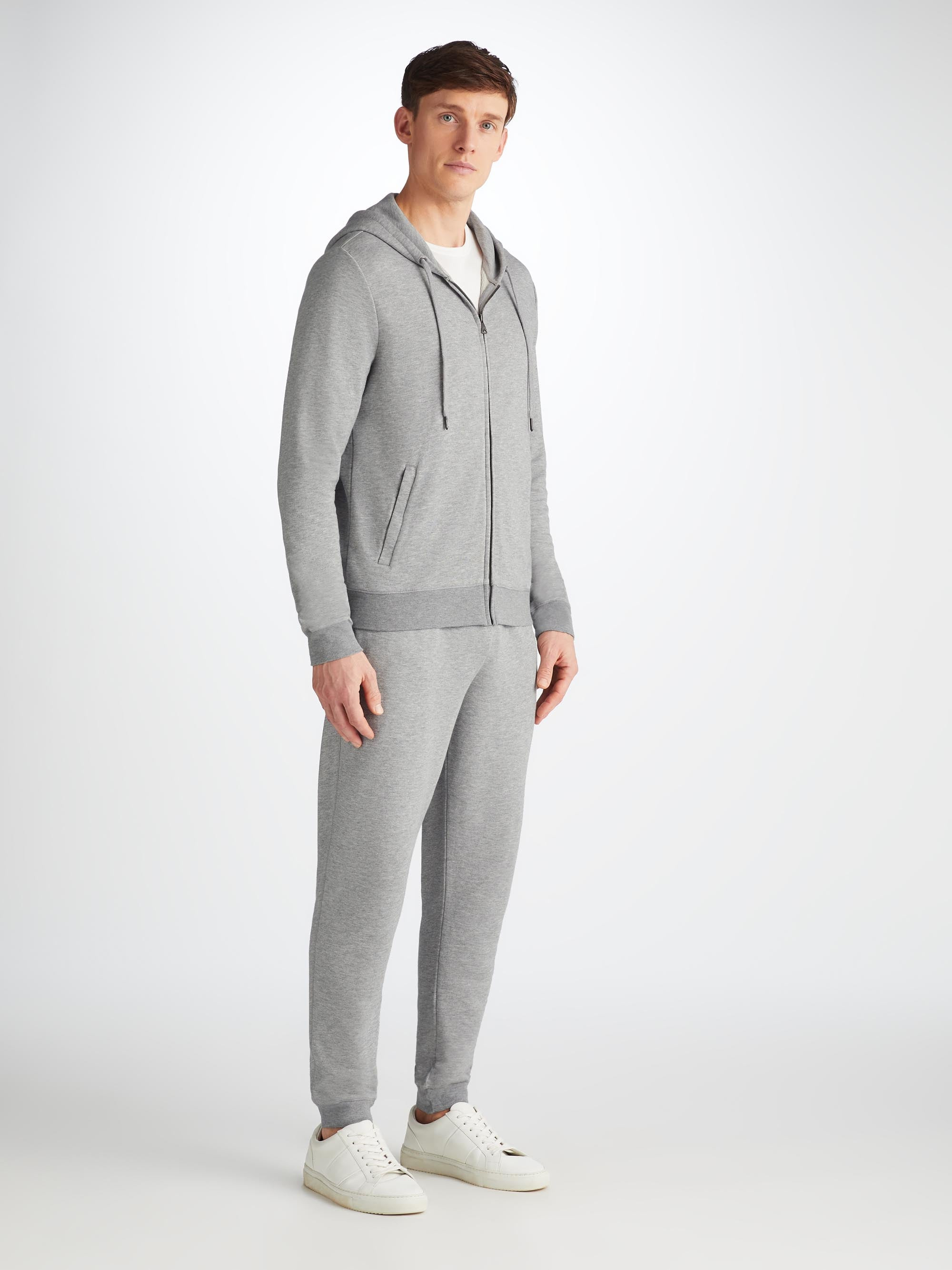 Men's Hoodie Quinn Cotton Modal Silver - 3