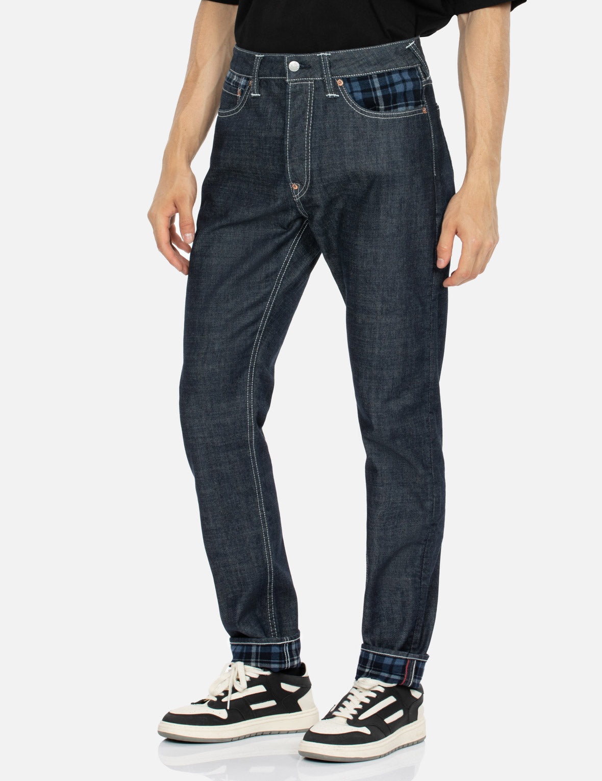 Rope-pattern Seagull Print Carrot Fit Denim Jeans #2017 - 8