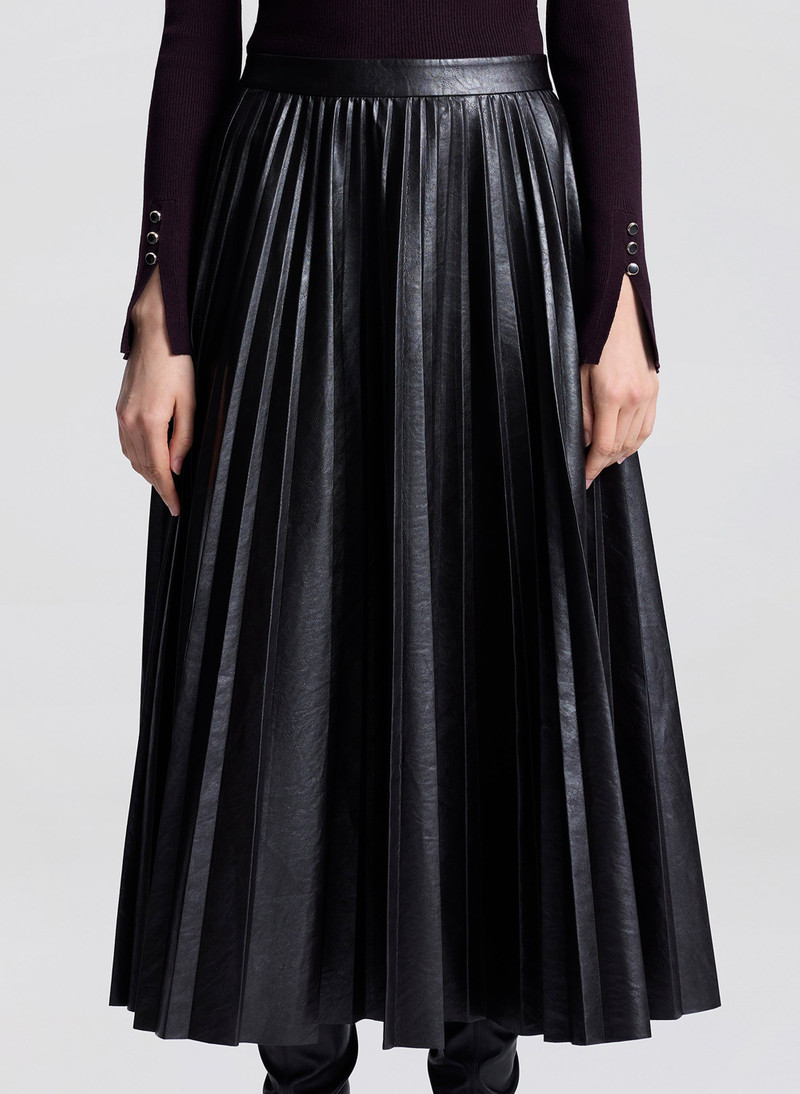 Etta Vegan Leather Midi Skirt 3