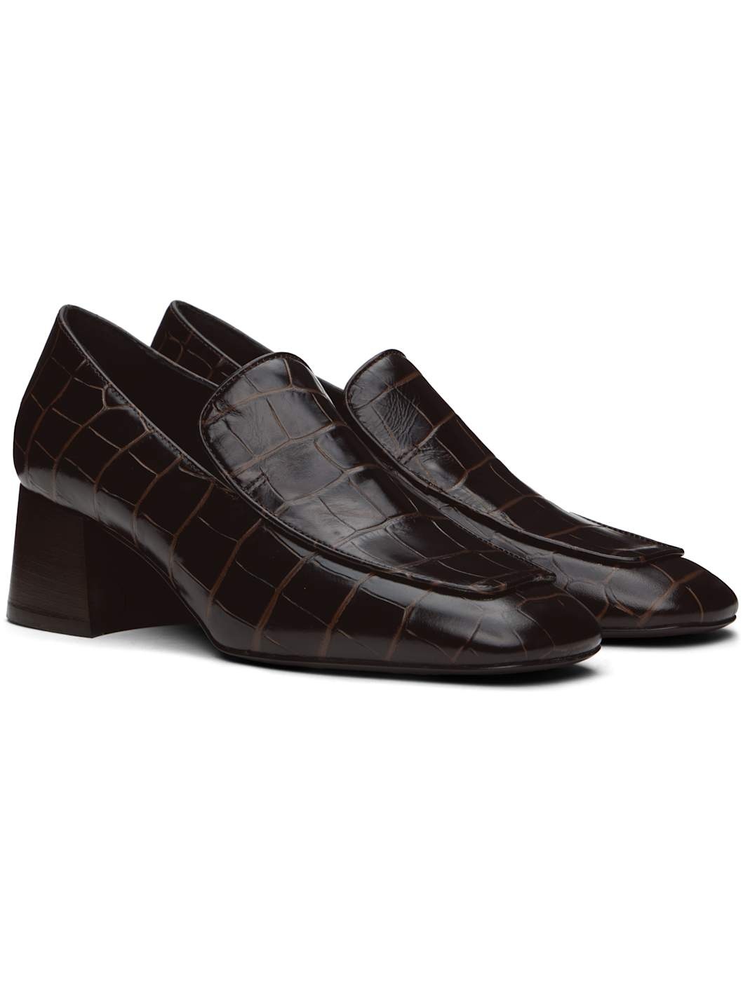 Brown Block-Heel Heels - 4