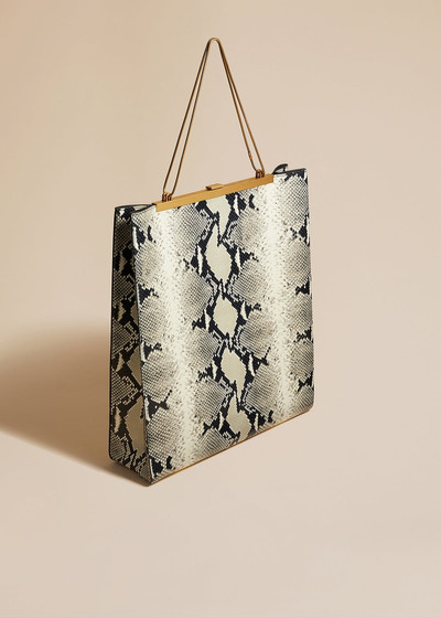 KHAITE The Augusta Chain Tote in Natural Python-Embossed Leather outlook