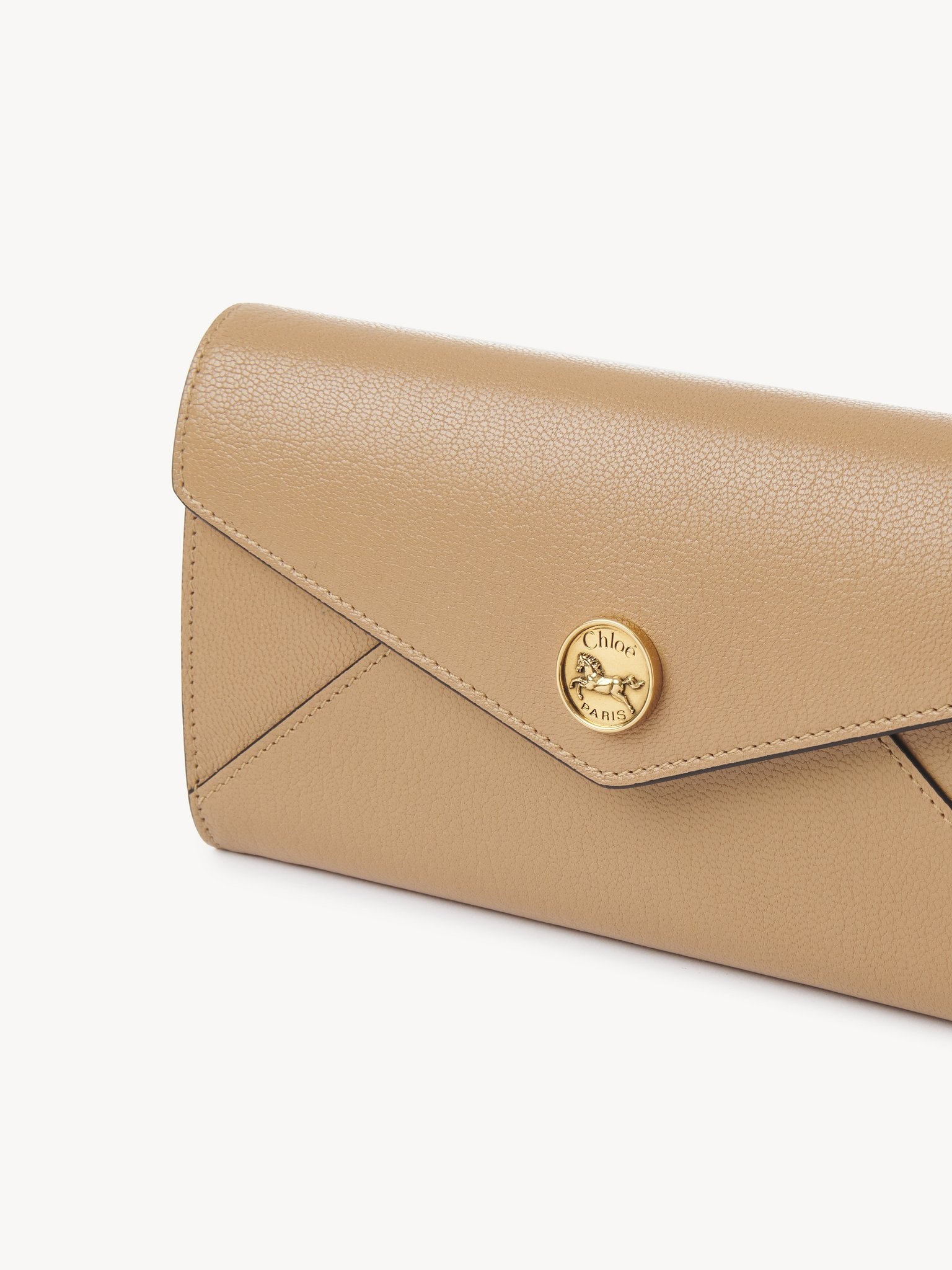 ENVELOPE LONG WALLET WITH FLAP IN GRAINED LEATHER - 5