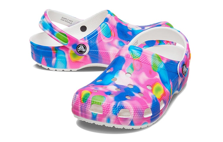 Crocs Classic Beach Sandals Unisex Blue Pink 207556-102 - 5