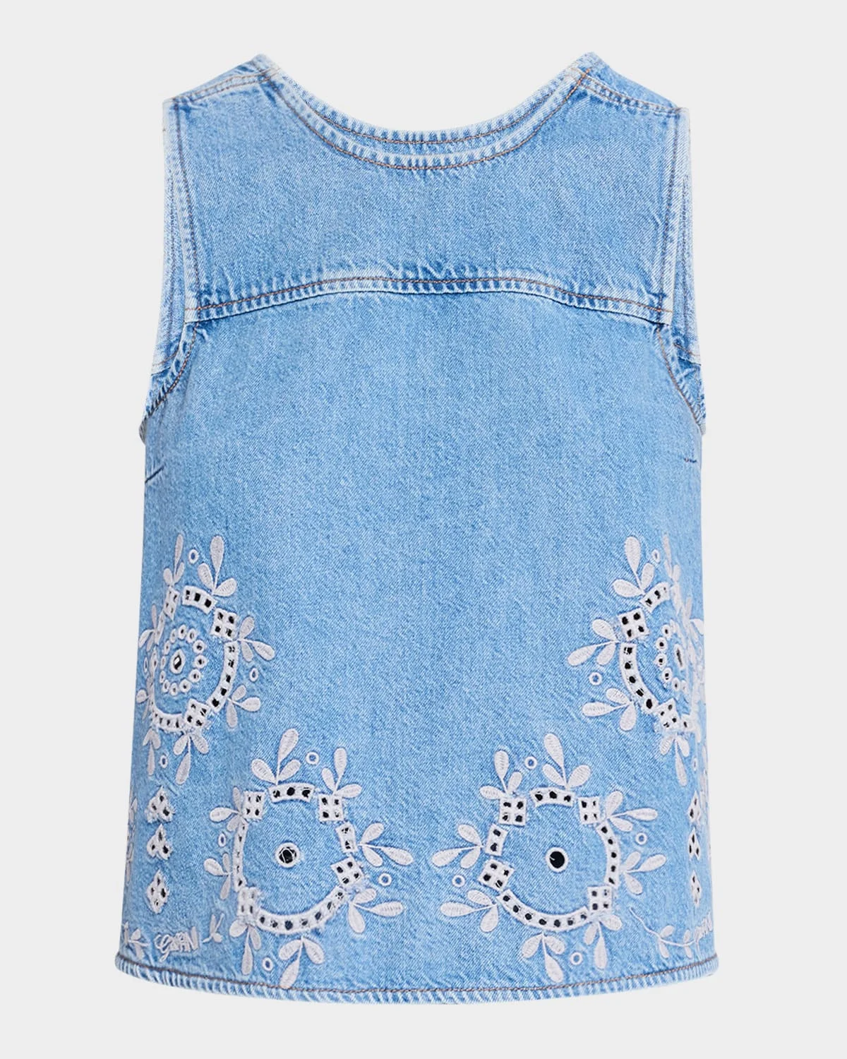 Broderie Anglaise Denim Top - 1