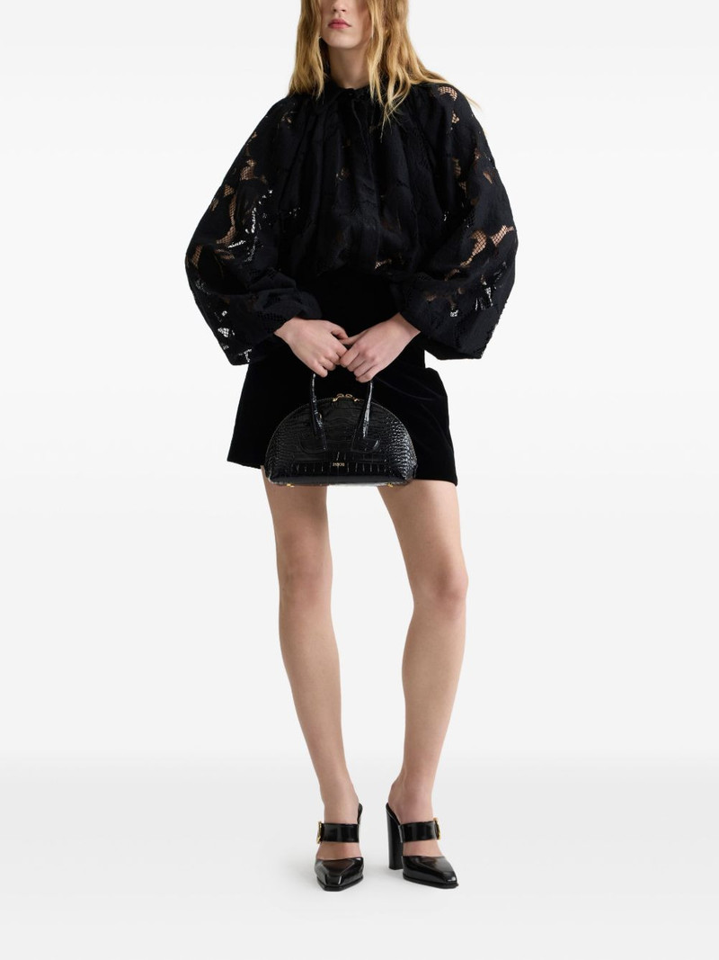 PATOU balloon-sleeve lace blouse outlook