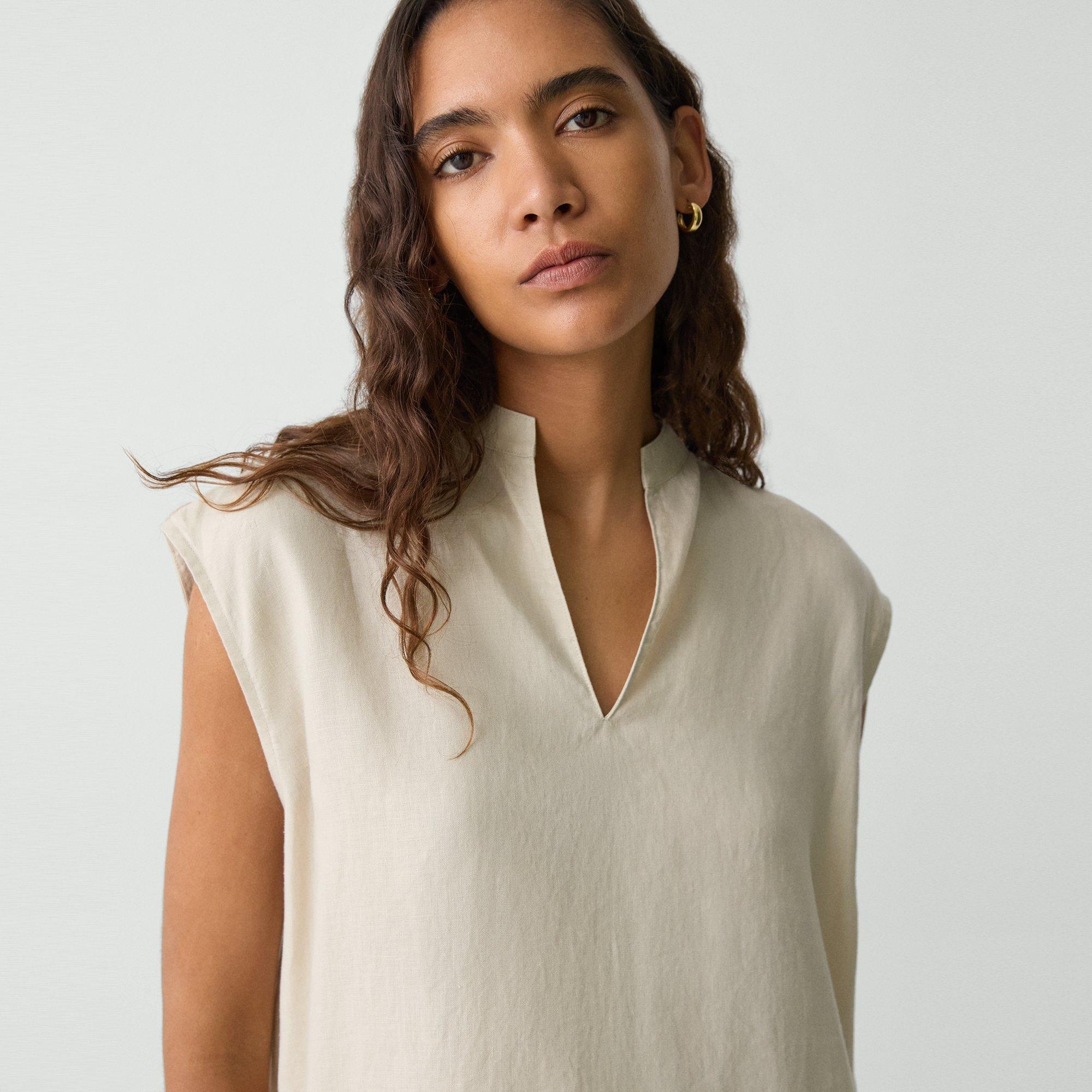Boxy Tunic Top in Relaxed Linen - 5