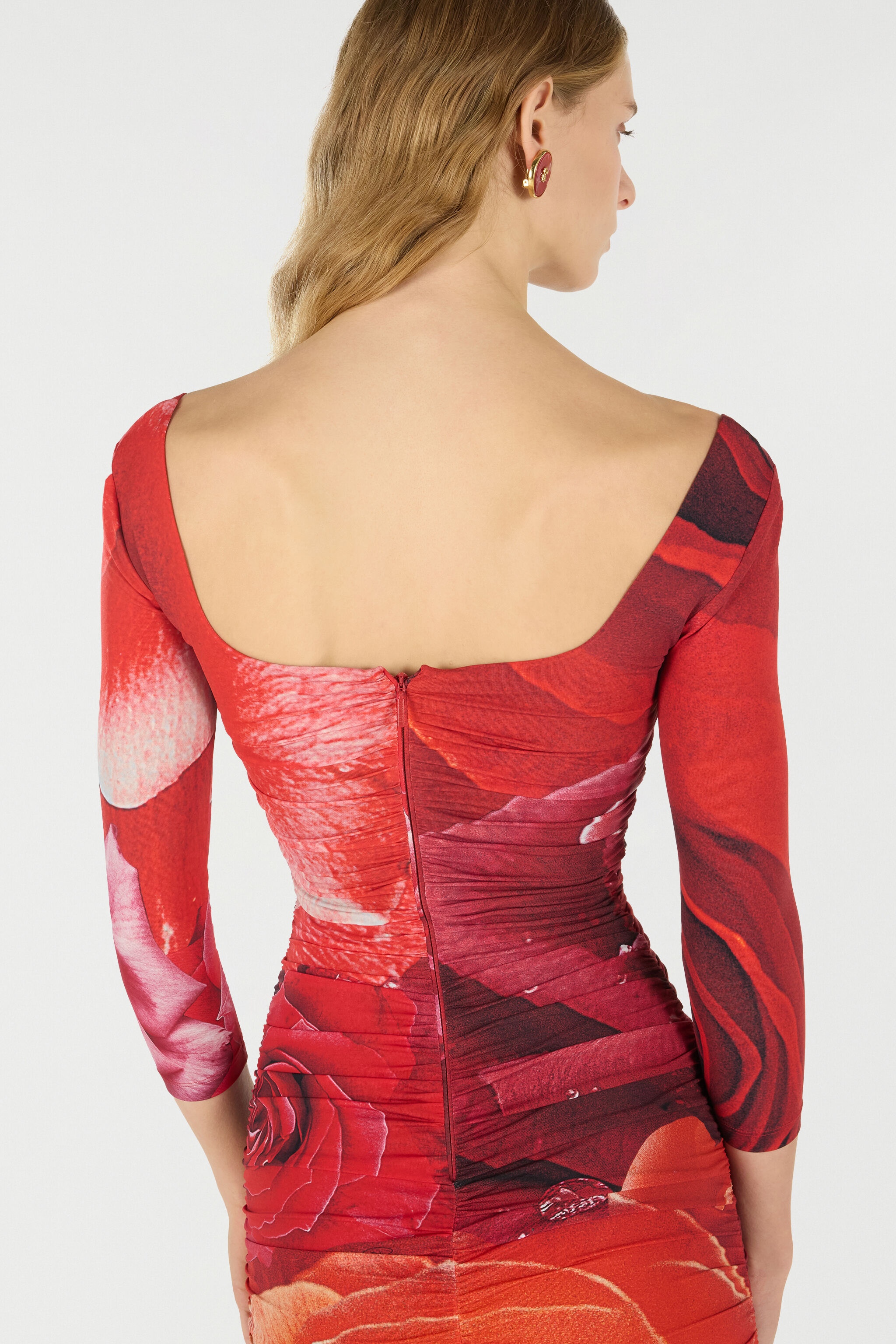 Rose-Print Mini Dress - 7