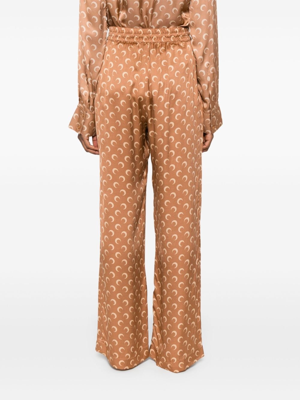 moon-jacquard satin trousers - 4
