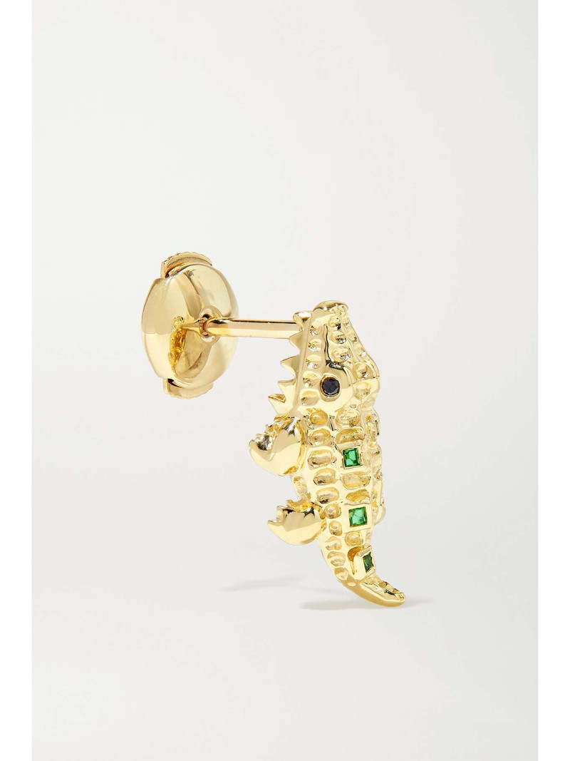 Yvonne Léon 9-karat gold, tsavorite and diamond earring outlook