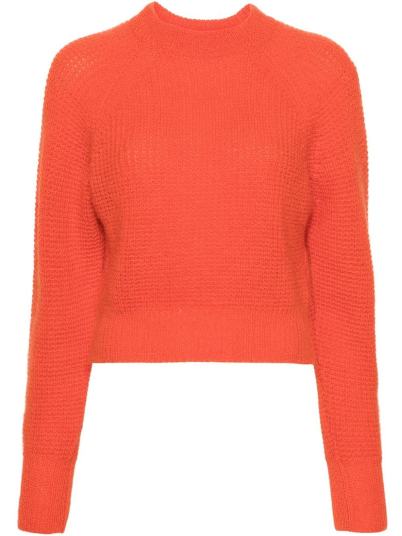 mock-neck waflle-knit jumper 1