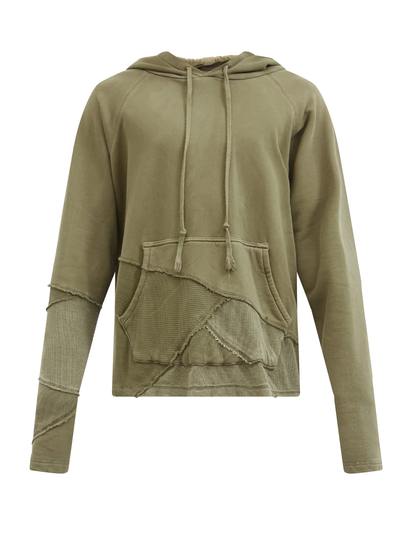 Fragmented cotton-jersey hooded sweater - 1