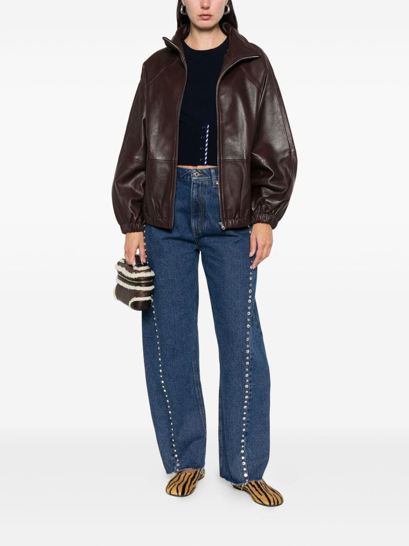 Sandro zip lambskin leather jacket outlook