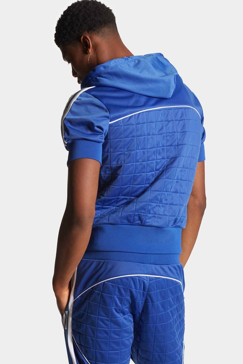 SHORT SLEEVES HOODIE ZIP SWEATSHIRT - 4