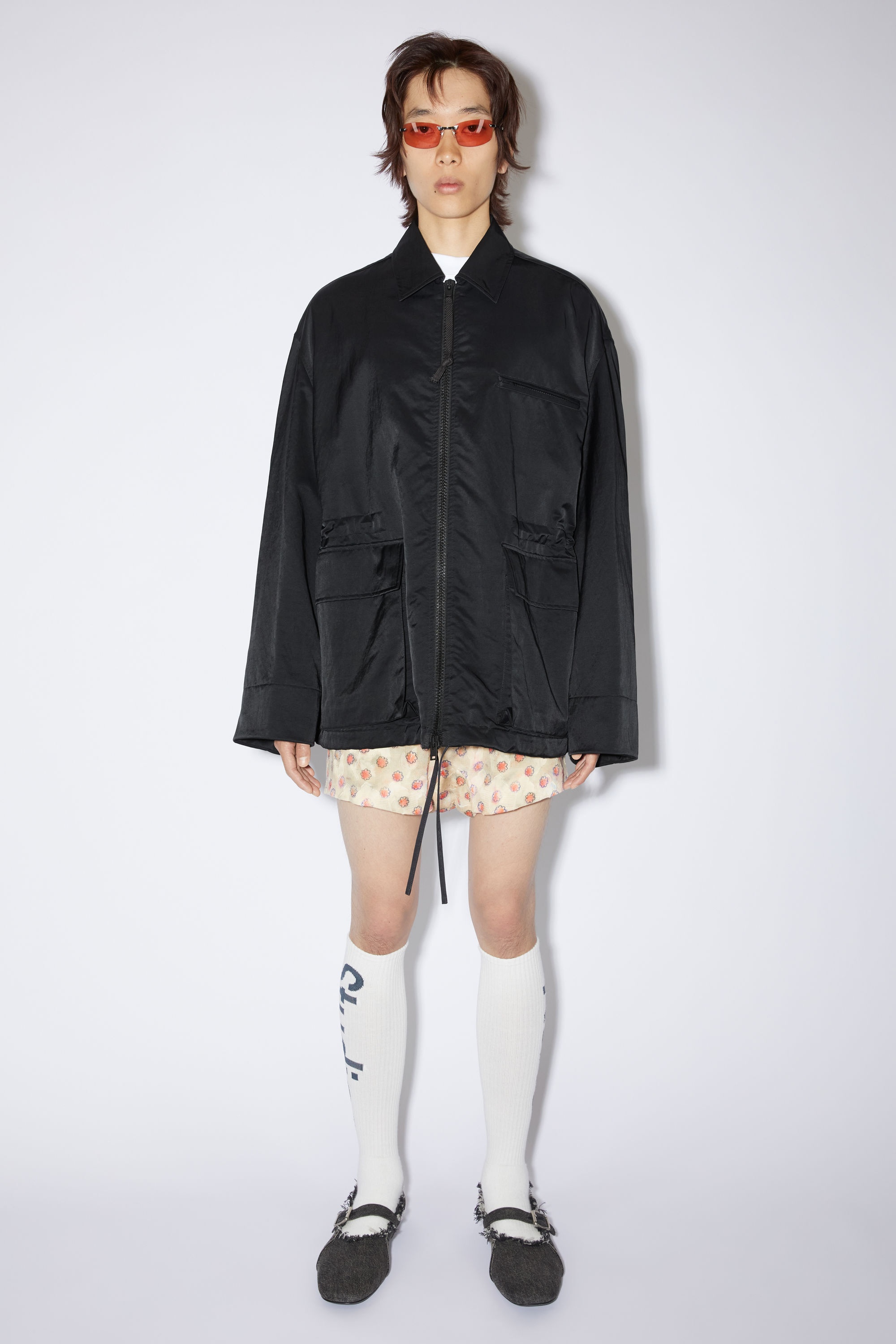 Satin jacket - Black - 2