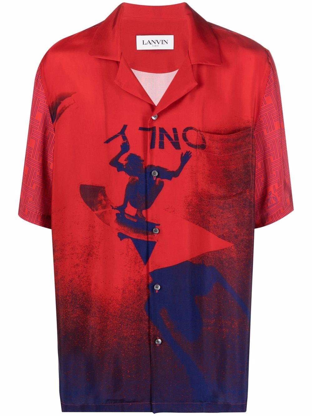 skate graphic-print JL maze bowling shirt - 1