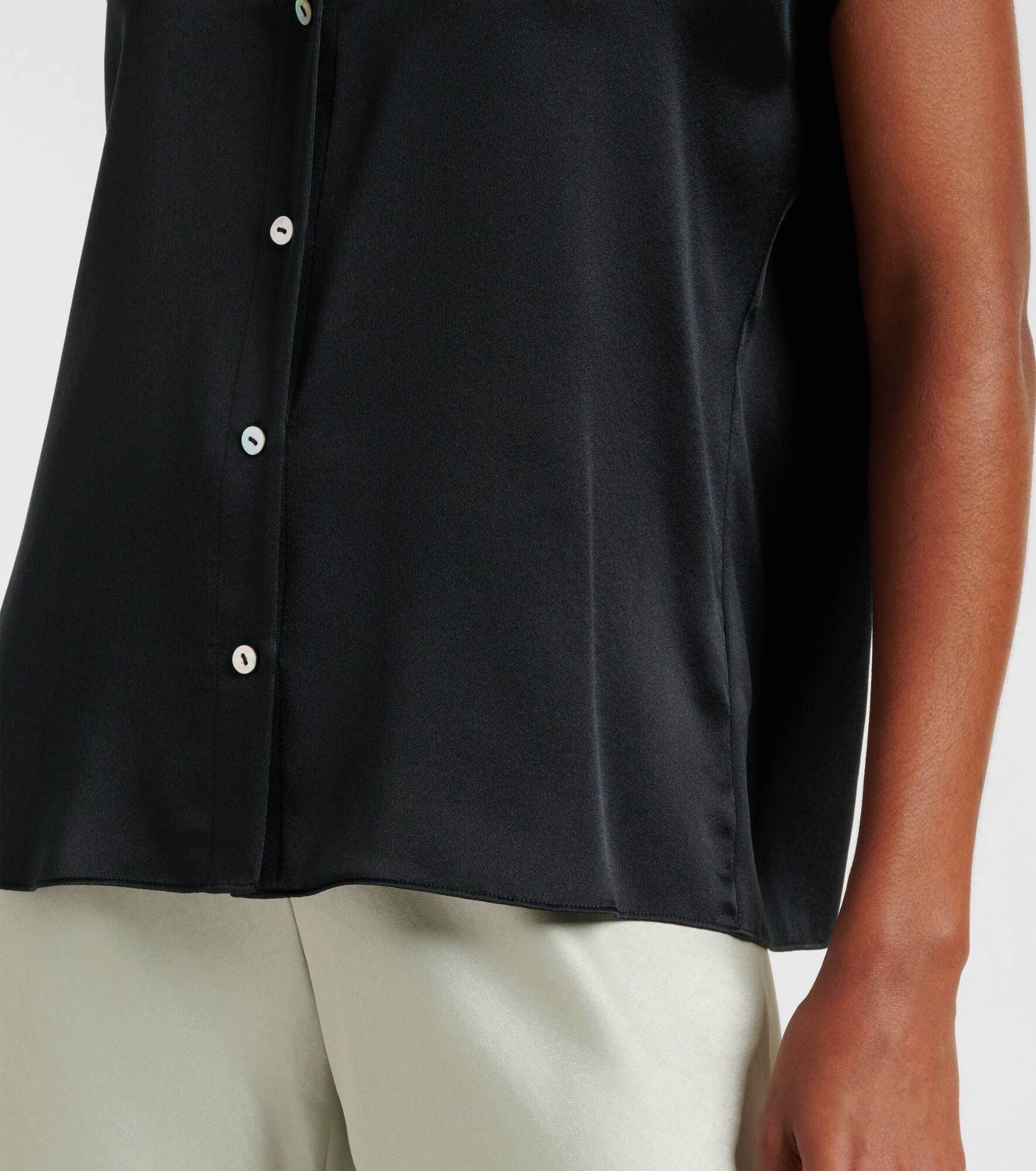 Ruched silk satin top - 5