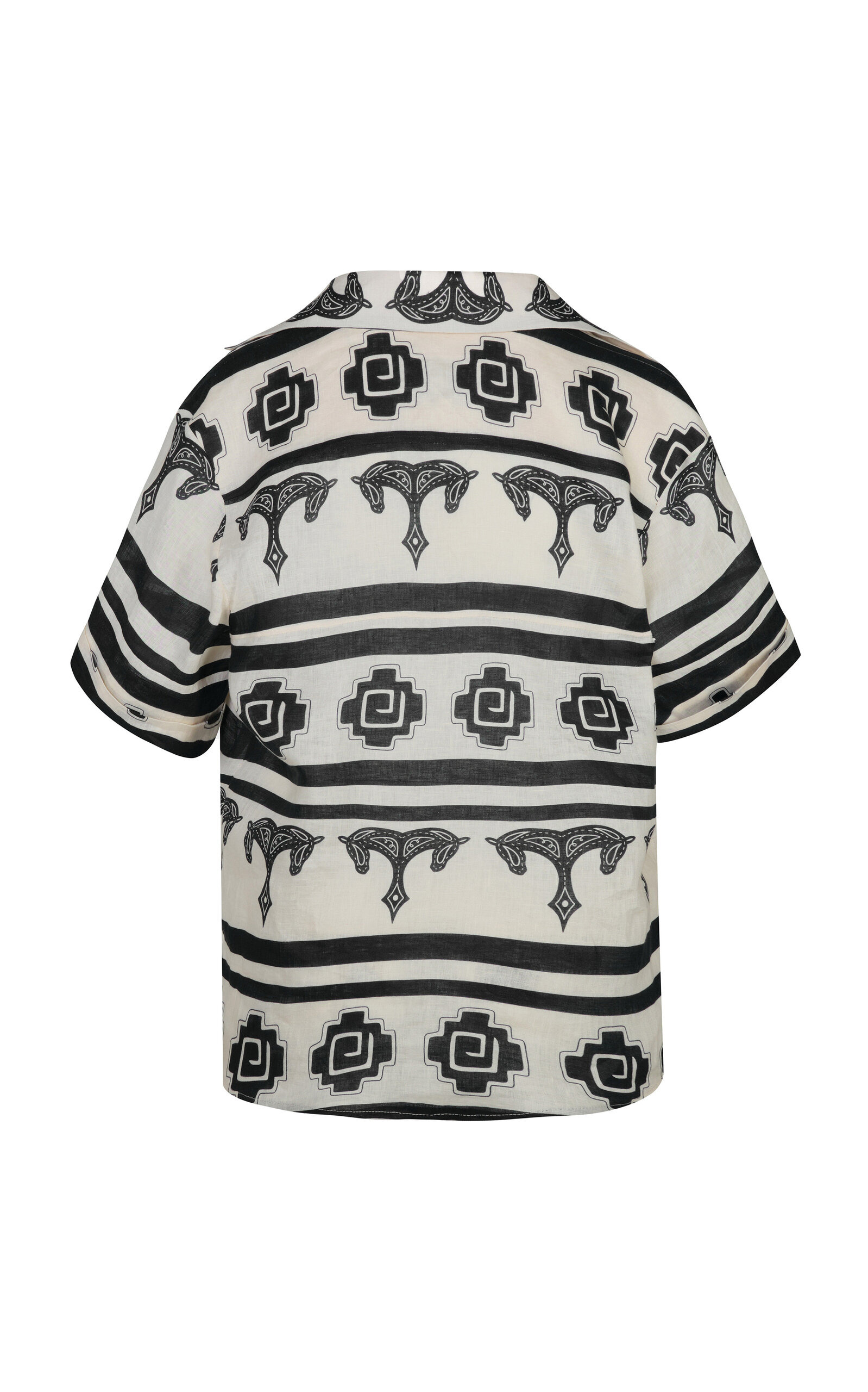 Le Creciente Linen Shirt black/white - 3