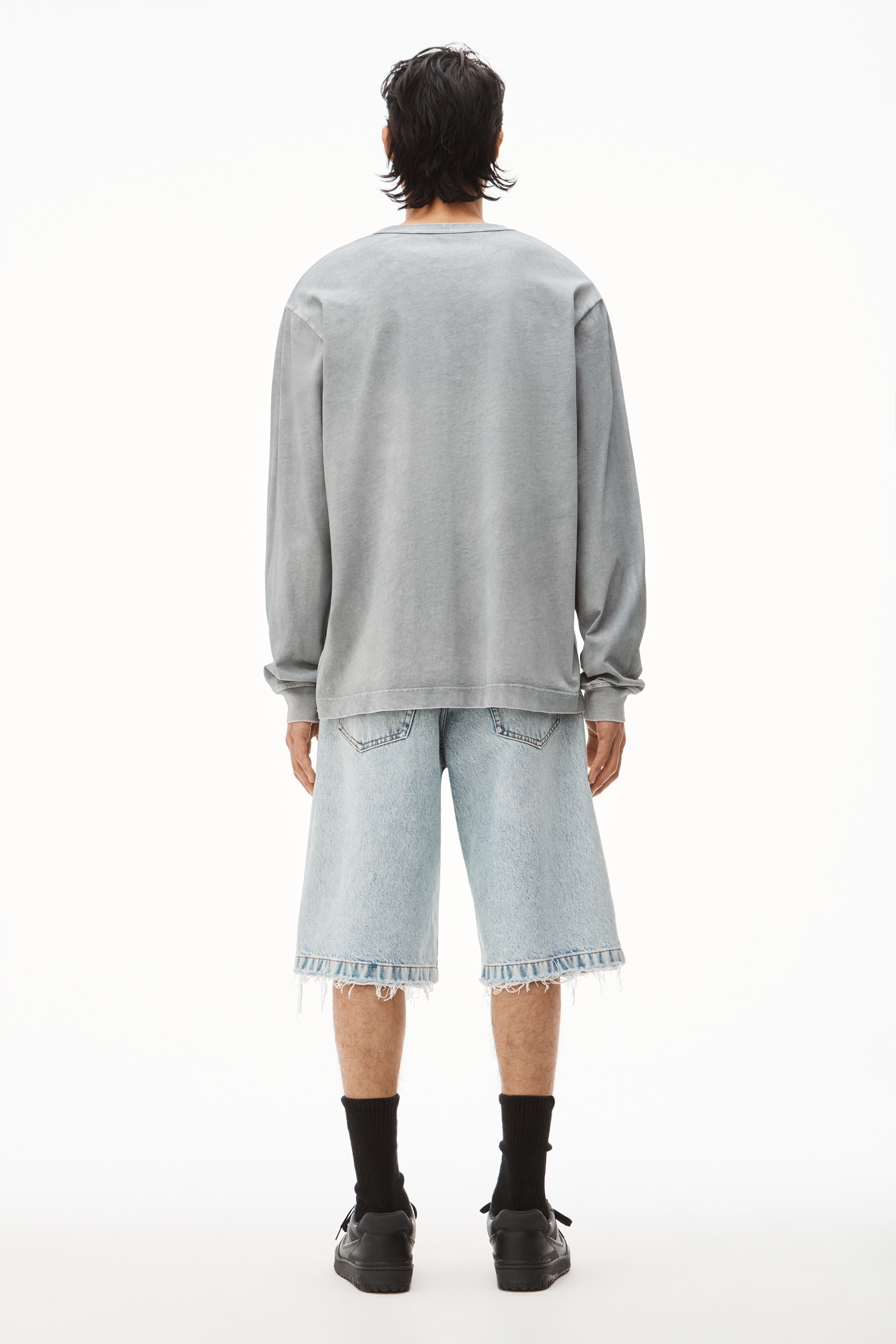 LONG-SLEEVE ACID WASH TEE IN HIGH TWIST JERSEY - 5