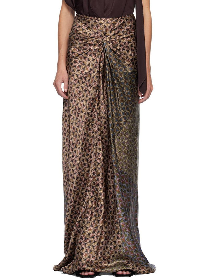 Burgundy Draped Maxi Skirt 1