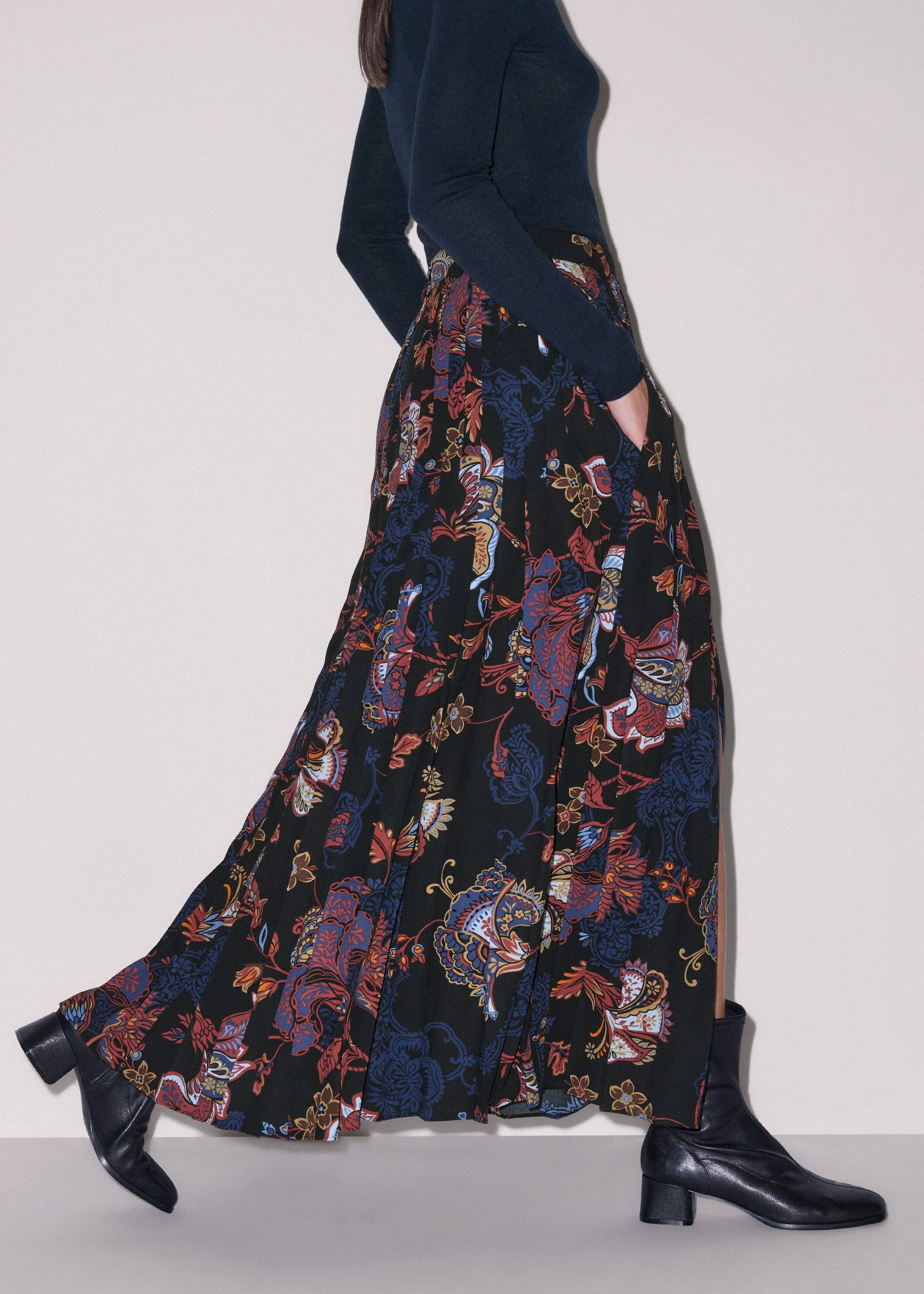 Slit Full-Length Skirt - 1
