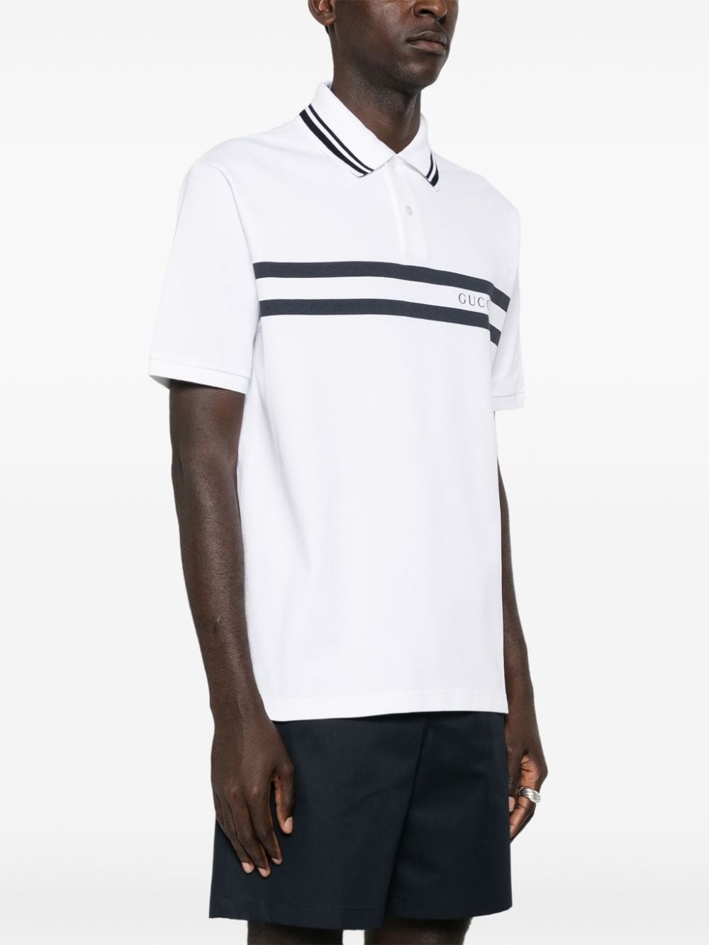 logo-print polo shirt - 3