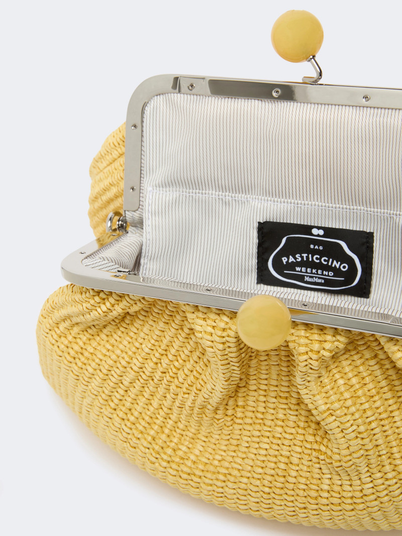 FORTUNA Medium raffia-effect Pasticcino bag - YELLOW 5