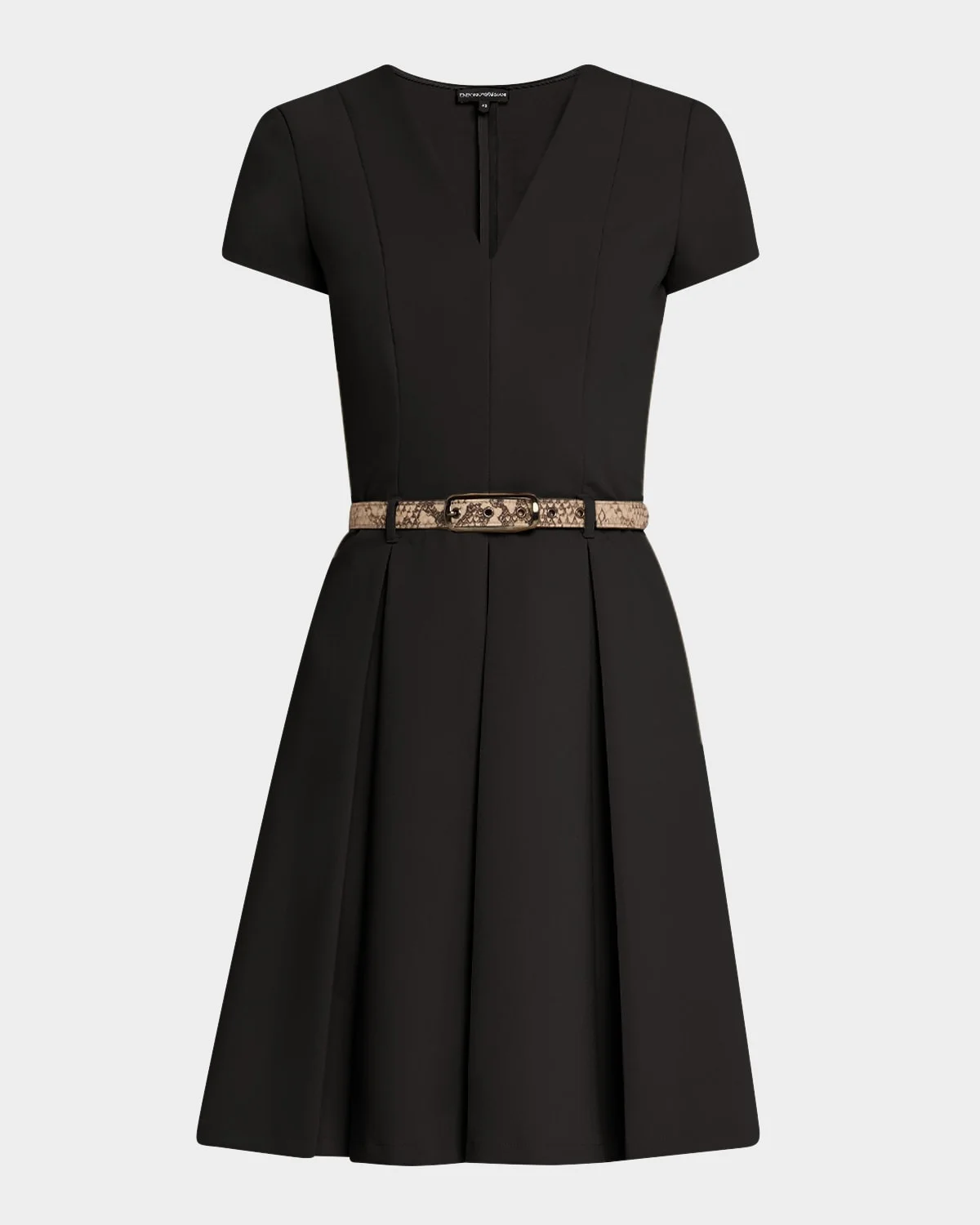 Emma Belted Pleated A-Line Mini Dress - 1
