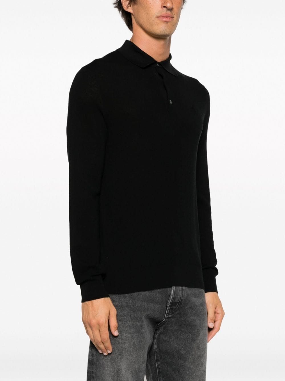 logo-embroidered polo jumper - 3