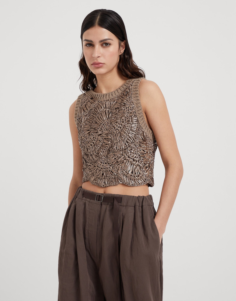 Handmade Dazzling Raffia OPERA top - 1