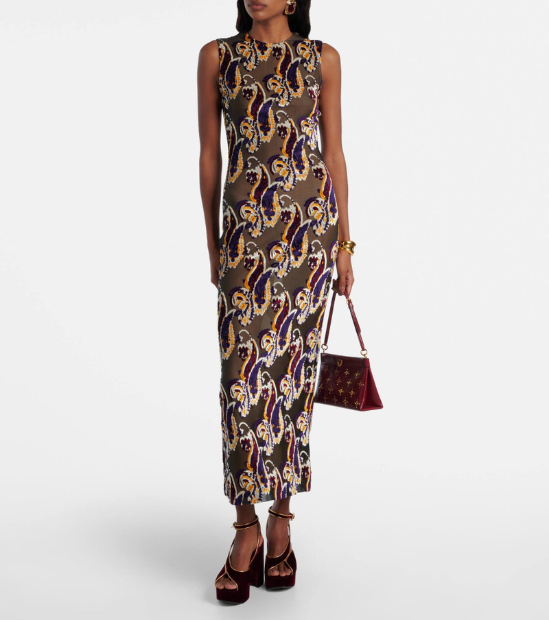 Etro Paisley semi-sheer midi dress outlook