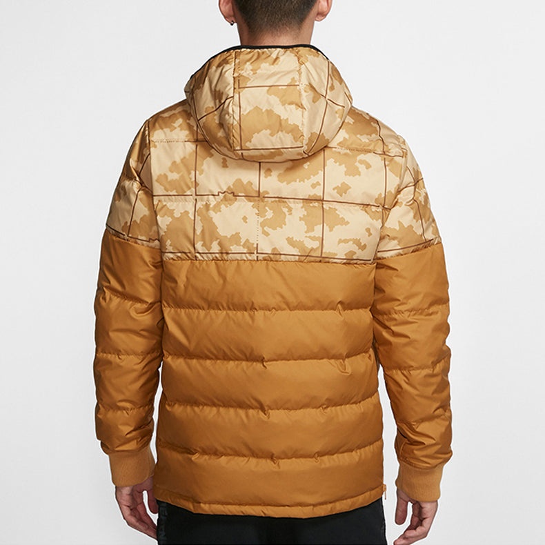 Nike LeBron Hybrid Half Pull Chain Warm Down Jacket Wheat Yellow AT3905-790 - 4