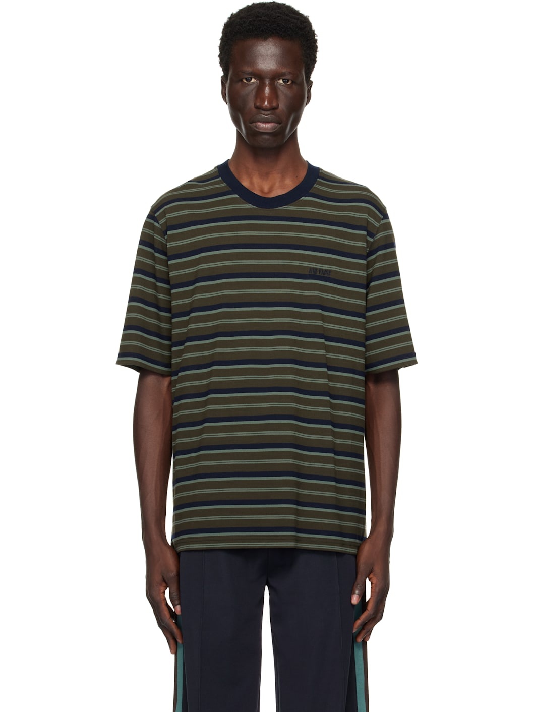 Khaki Striped T-shirt - 1