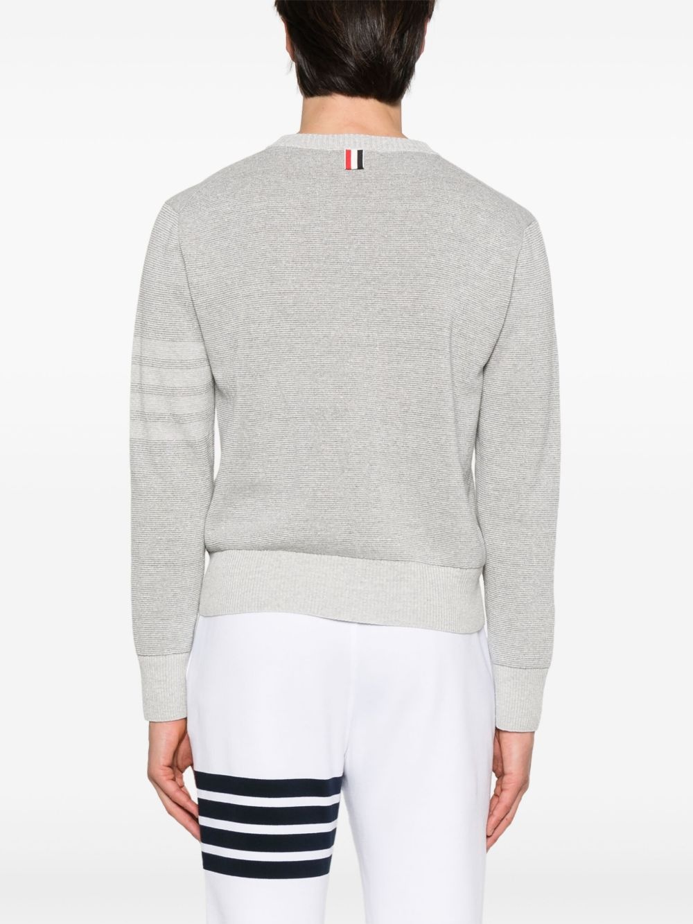 4-Bar stripe V-neck sweater - 4