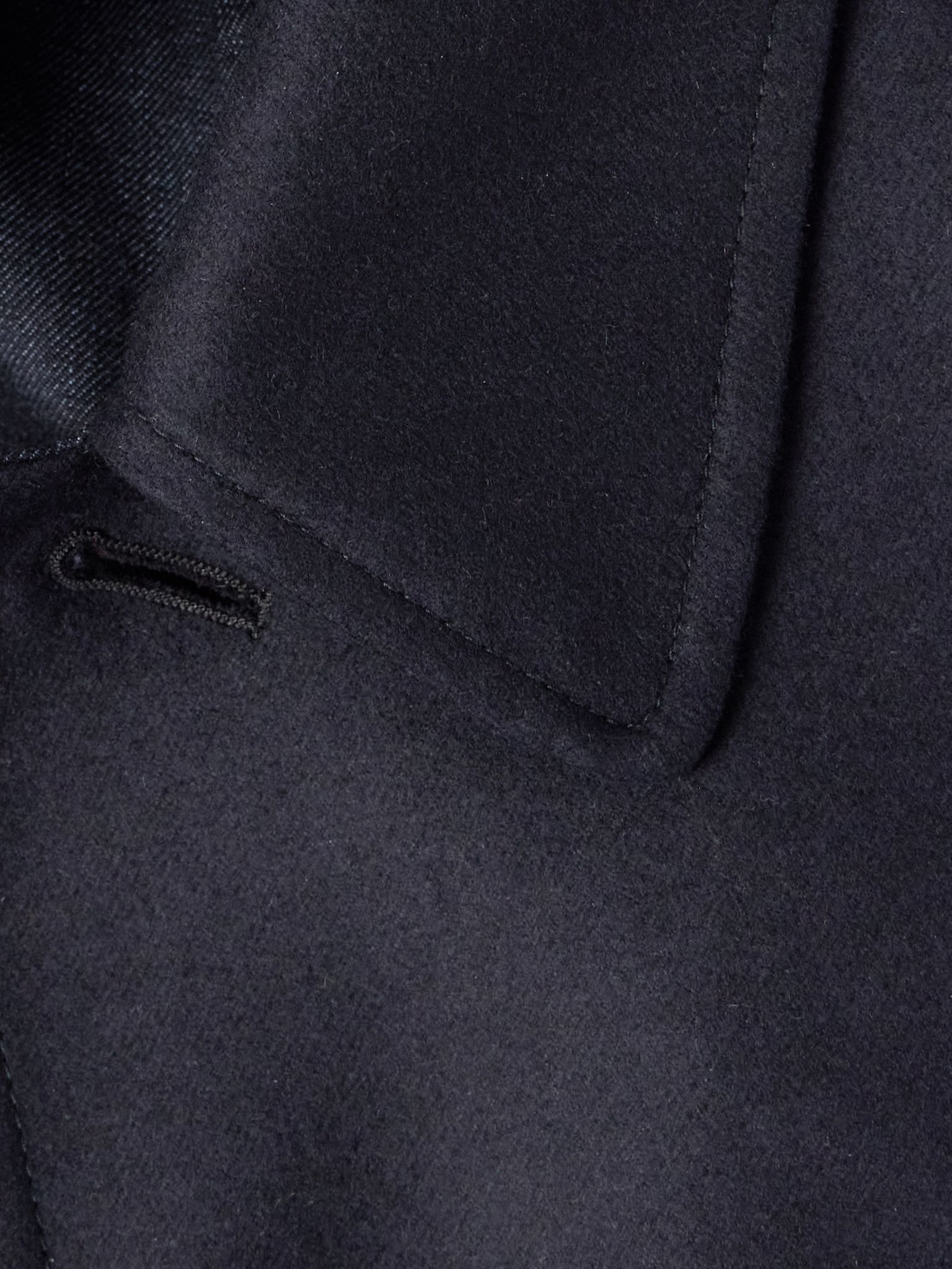 Reversible Virgin Wool, Cashmere-Blend and Denim Coat Navy - 5